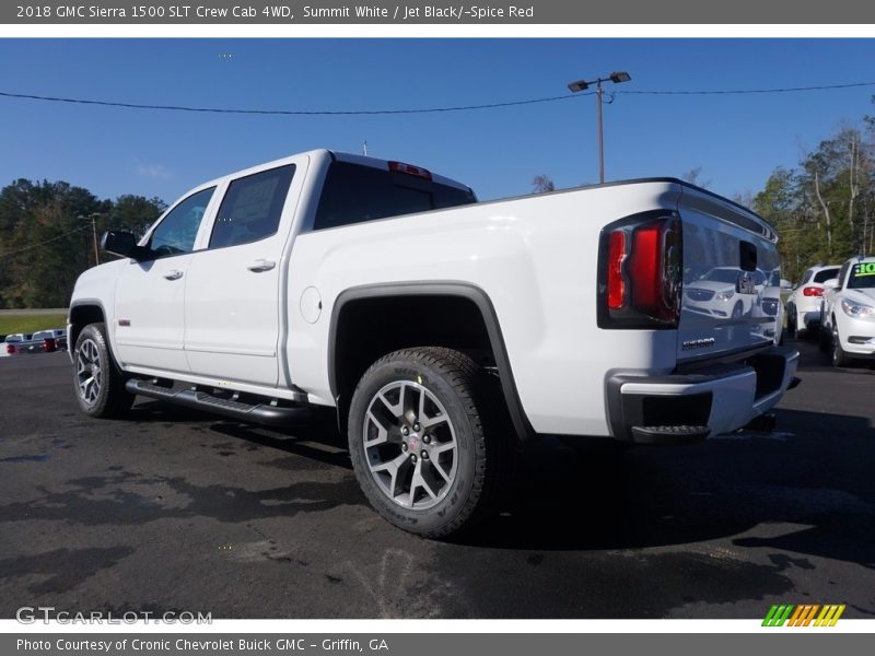 Summit White / Jet Black/­Spice Red 2018 GMC Sierra 1500 SLT Crew Cab 4WD