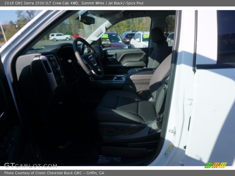 Summit White / Jet Black/­Spice Red 2018 GMC Sierra 1500 SLT Crew Cab 4WD