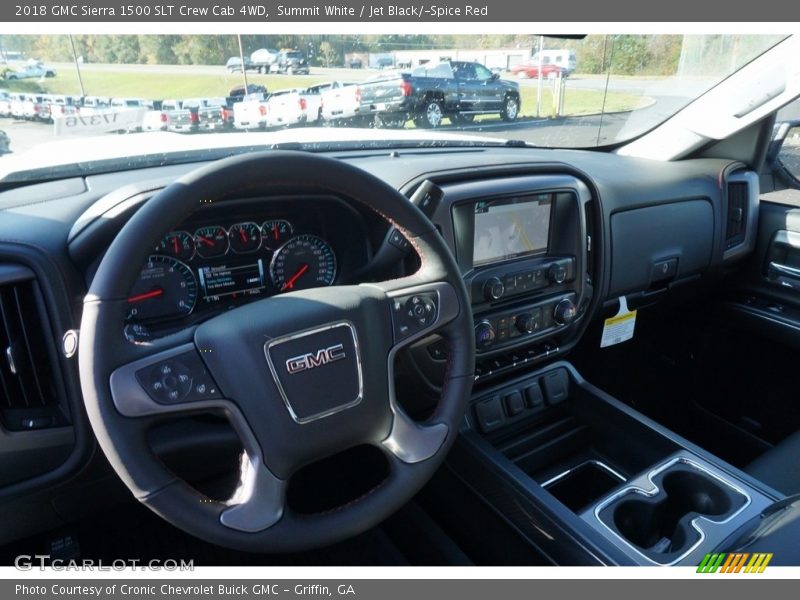Summit White / Jet Black/­Spice Red 2018 GMC Sierra 1500 SLT Crew Cab 4WD
