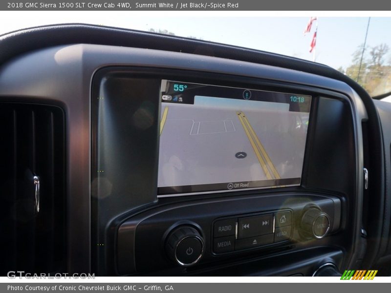 Summit White / Jet Black/­Spice Red 2018 GMC Sierra 1500 SLT Crew Cab 4WD