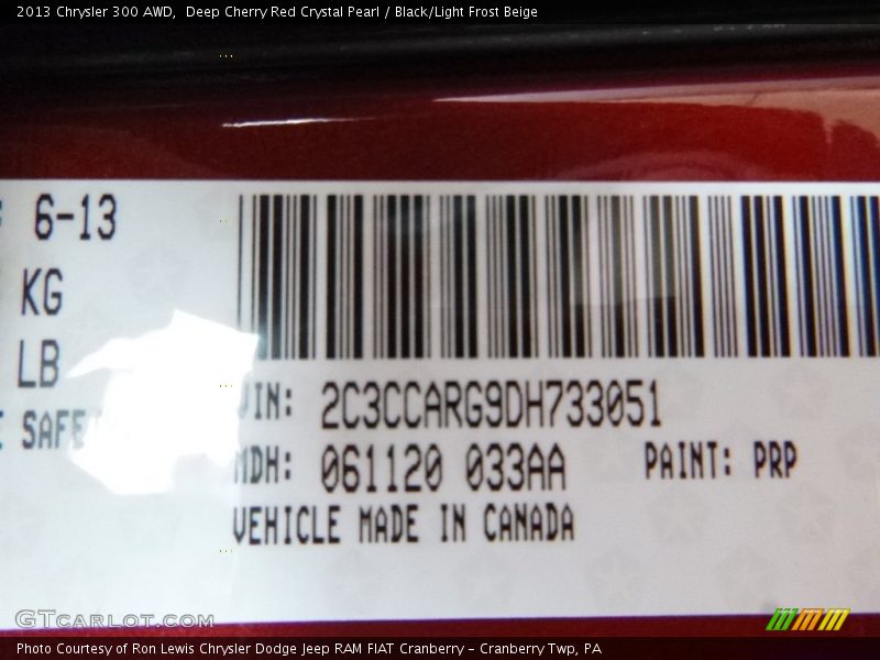 Deep Cherry Red Crystal Pearl / Black/Light Frost Beige 2013 Chrysler 300 AWD
