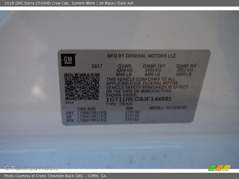 Summit White / Jet Black/­Dark Ash 2018 GMC Sierra 2500HD Crew Cab