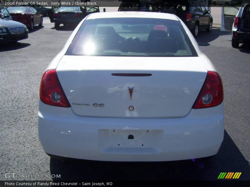 Ivory White / Ebony Black 2008 Pontiac G6 Sedan