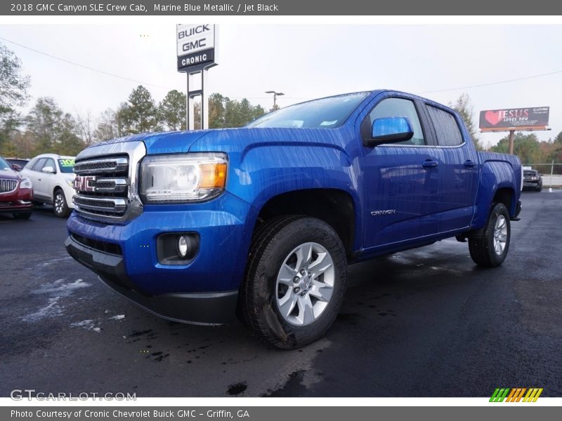 Marine Blue Metallic / Jet Black 2018 GMC Canyon SLE Crew Cab