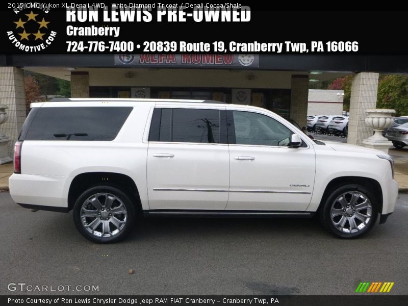 White Diamond Tricoat / Denali Cocoa/Shale 2015 GMC Yukon XL Denali 4WD