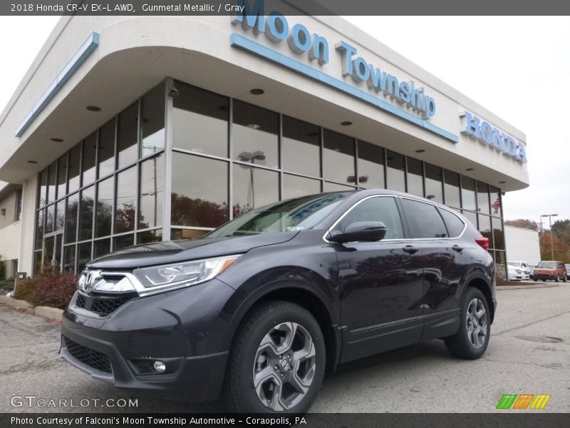 Gunmetal Metallic / Gray 2018 Honda CR-V EX-L AWD