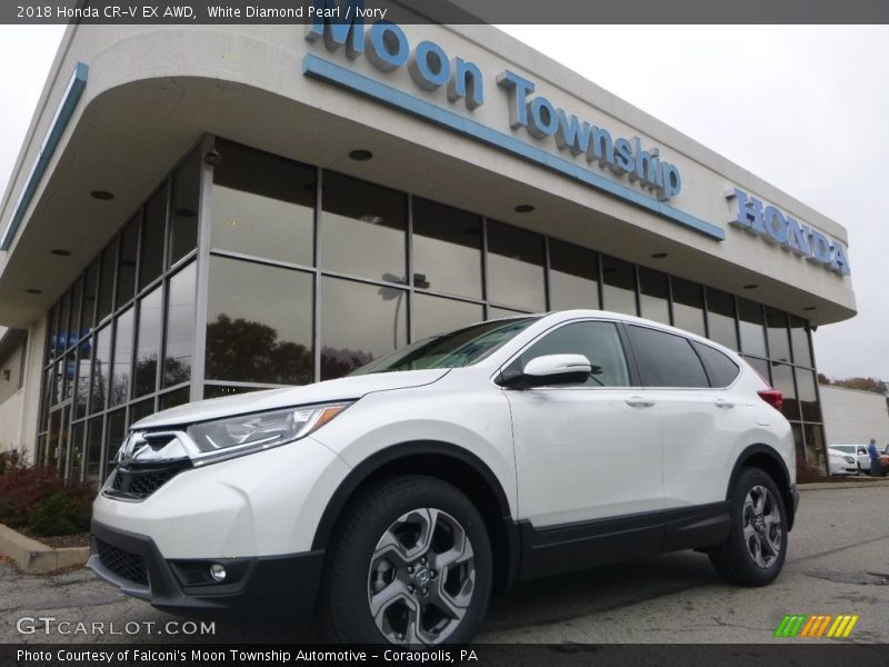 White Diamond Pearl / Ivory 2018 Honda CR-V EX AWD