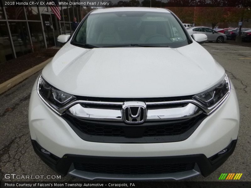 White Diamond Pearl / Ivory 2018 Honda CR-V EX AWD