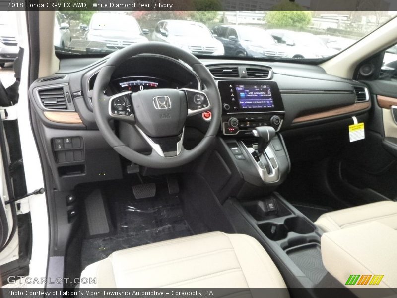 White Diamond Pearl / Ivory 2018 Honda CR-V EX AWD