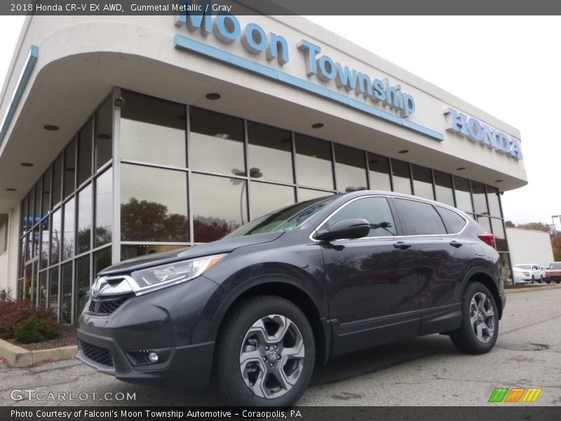 Gunmetal Metallic / Gray 2018 Honda CR-V EX AWD