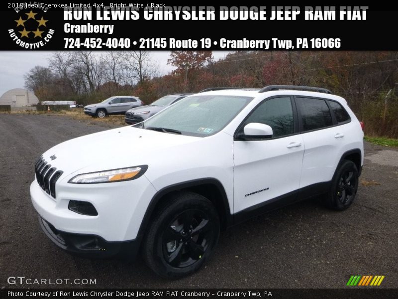 Bright White / Black 2018 Jeep Cherokee Limited 4x4