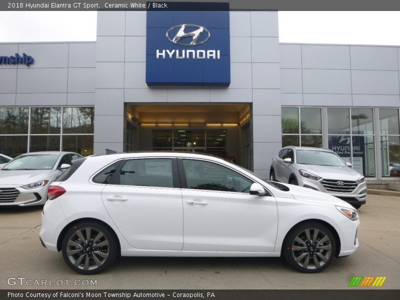 Ceramic White / Black 2018 Hyundai Elantra GT Sport