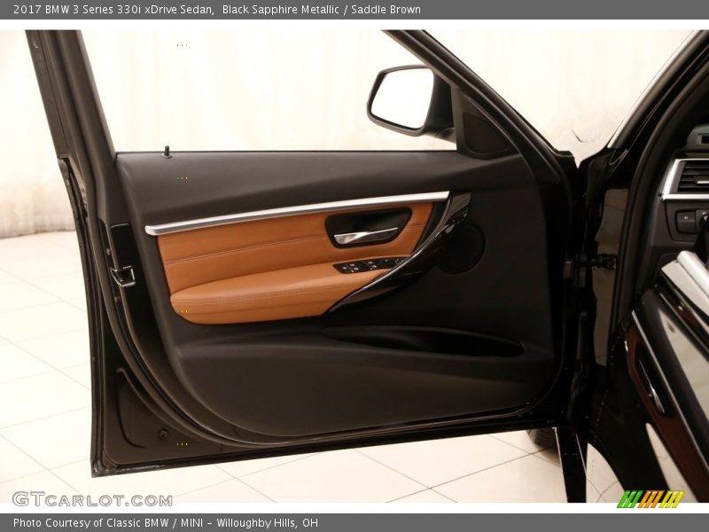 Black Sapphire Metallic / Saddle Brown 2017 BMW 3 Series 330i xDrive Sedan