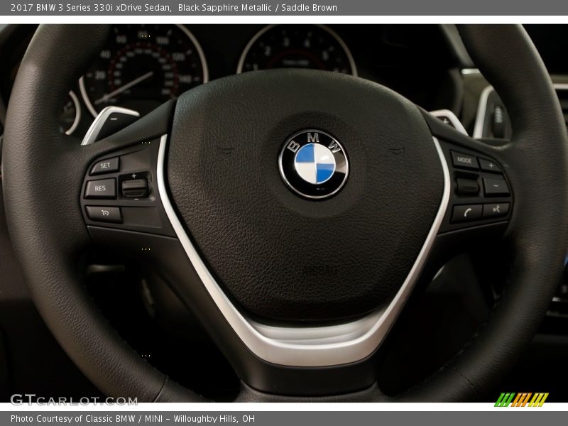 Black Sapphire Metallic / Saddle Brown 2017 BMW 3 Series 330i xDrive Sedan