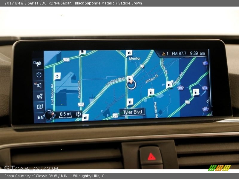 Black Sapphire Metallic / Saddle Brown 2017 BMW 3 Series 330i xDrive Sedan