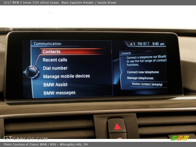 Black Sapphire Metallic / Saddle Brown 2017 BMW 3 Series 330i xDrive Sedan