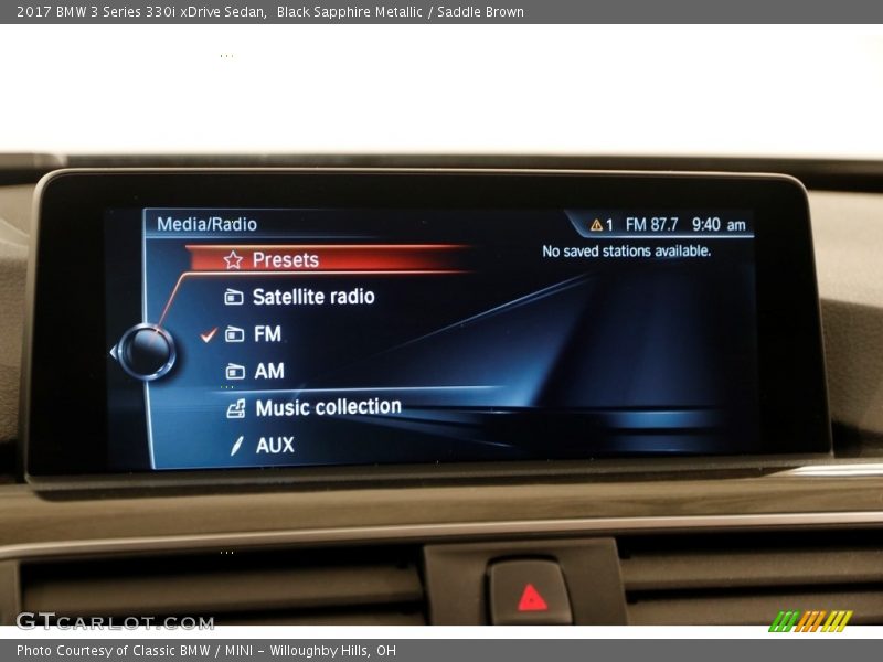 Black Sapphire Metallic / Saddle Brown 2017 BMW 3 Series 330i xDrive Sedan