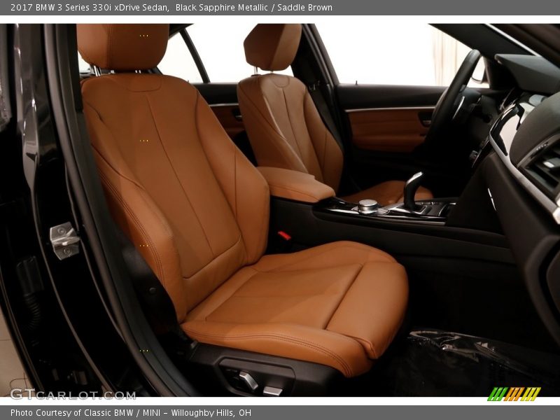 Black Sapphire Metallic / Saddle Brown 2017 BMW 3 Series 330i xDrive Sedan