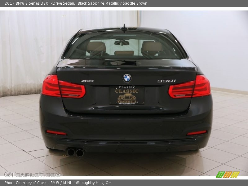Black Sapphire Metallic / Saddle Brown 2017 BMW 3 Series 330i xDrive Sedan
