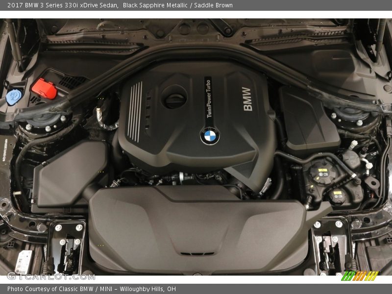 Black Sapphire Metallic / Saddle Brown 2017 BMW 3 Series 330i xDrive Sedan
