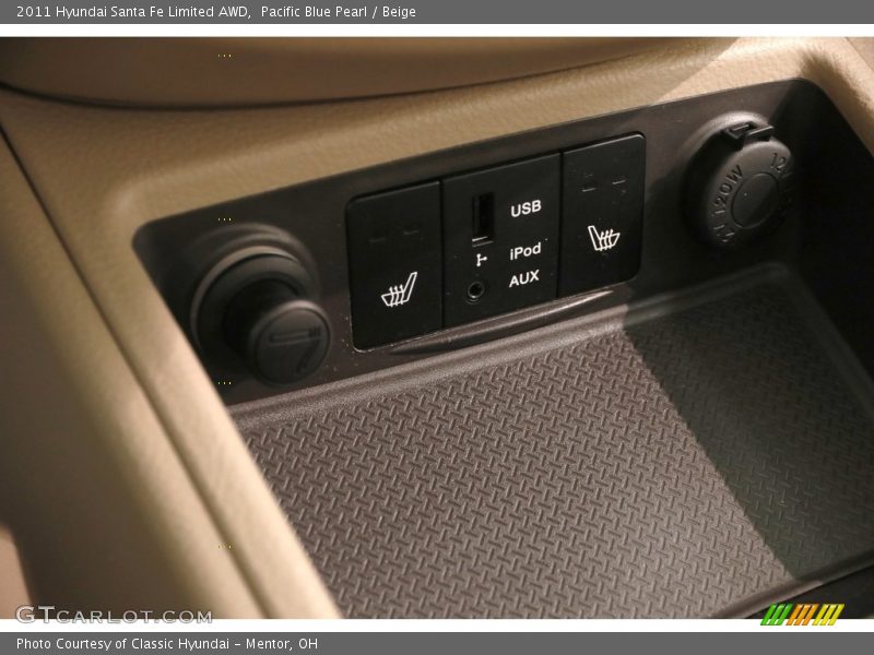 Pacific Blue Pearl / Beige 2011 Hyundai Santa Fe Limited AWD