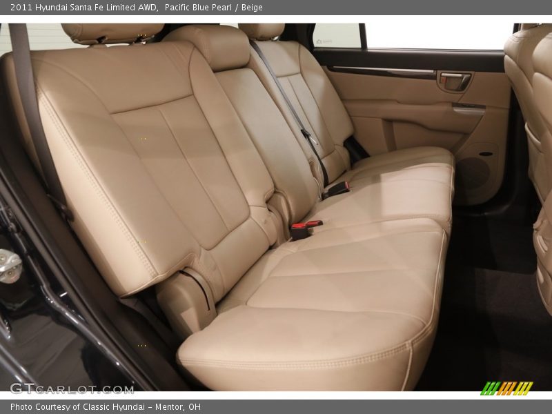 Pacific Blue Pearl / Beige 2011 Hyundai Santa Fe Limited AWD