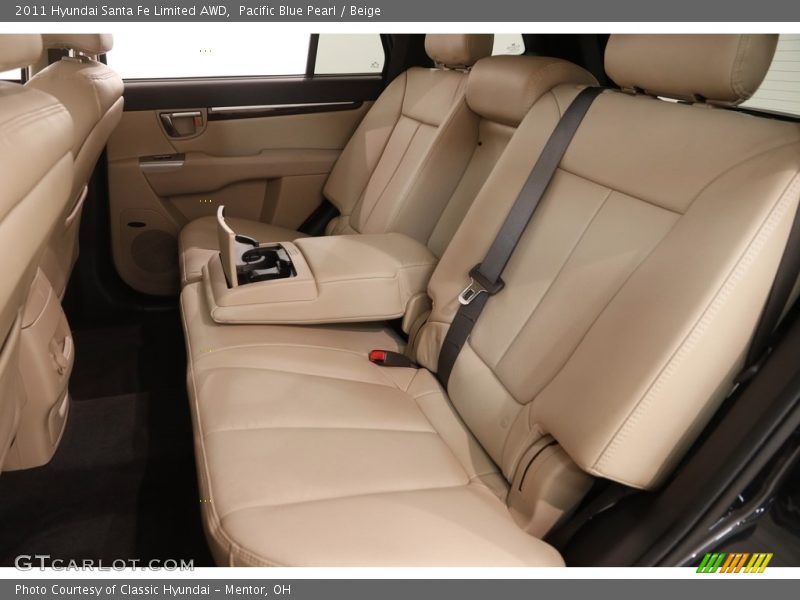 Pacific Blue Pearl / Beige 2011 Hyundai Santa Fe Limited AWD