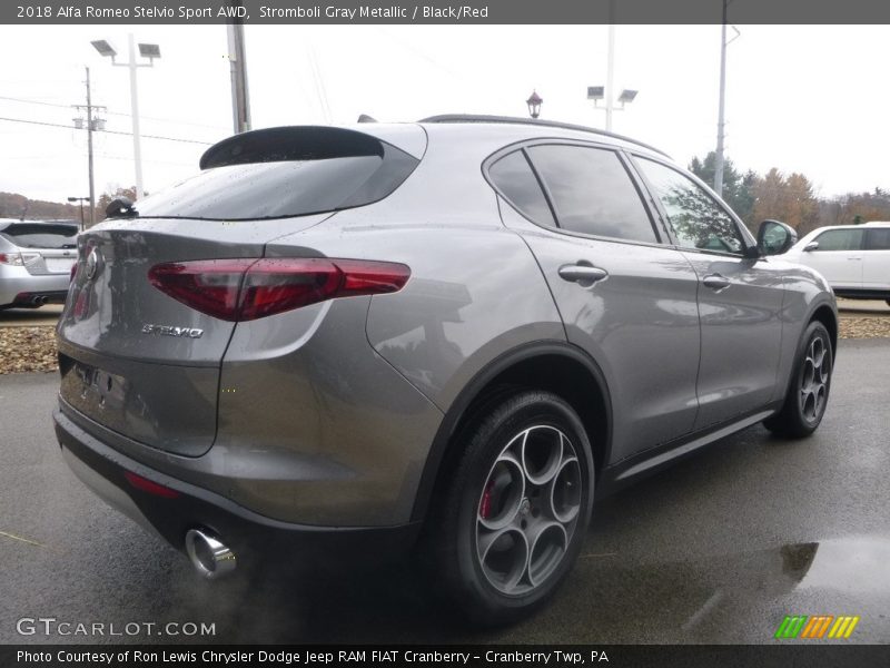 Stromboli Gray Metallic / Black/Red 2018 Alfa Romeo Stelvio Sport AWD