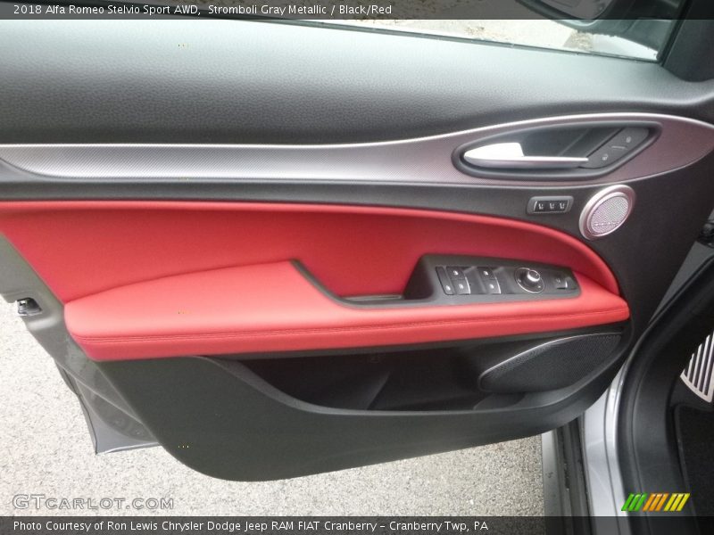 Stromboli Gray Metallic / Black/Red 2018 Alfa Romeo Stelvio Sport AWD
