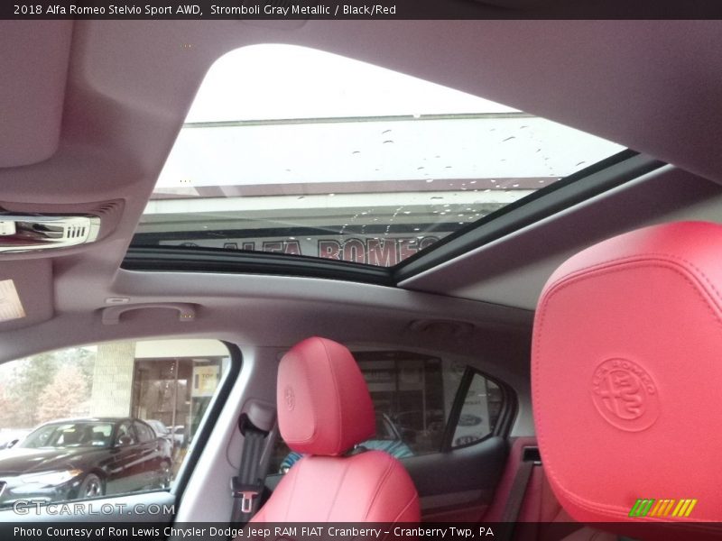 Stromboli Gray Metallic / Black/Red 2018 Alfa Romeo Stelvio Sport AWD