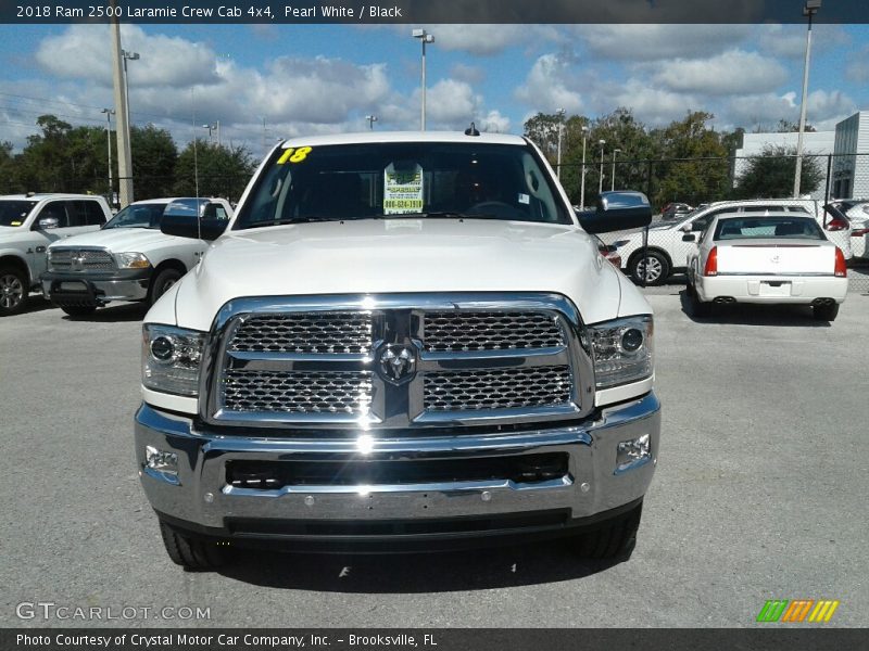 Pearl White / Black 2018 Ram 2500 Laramie Crew Cab 4x4