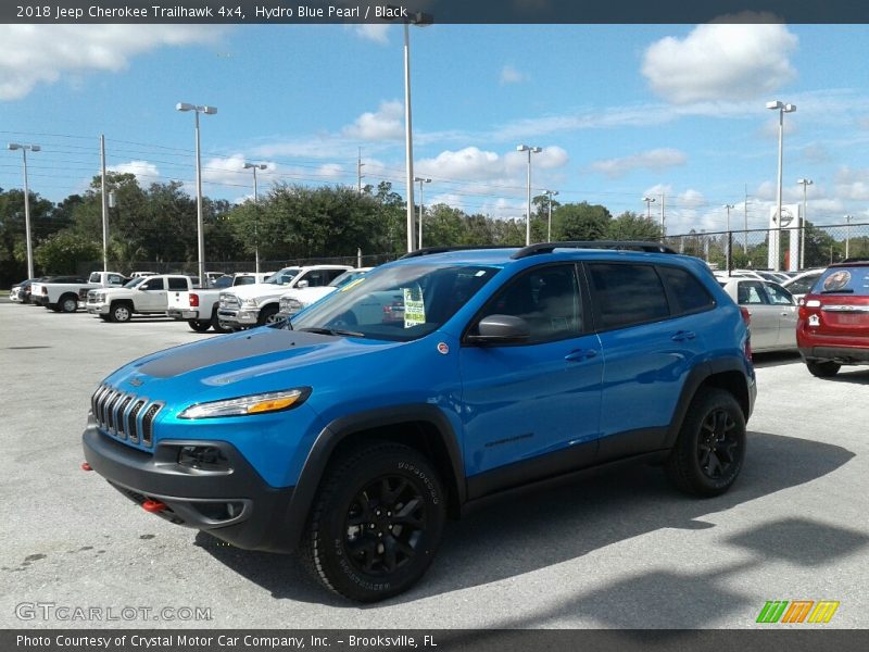 Hydro Blue Pearl / Black 2018 Jeep Cherokee Trailhawk 4x4