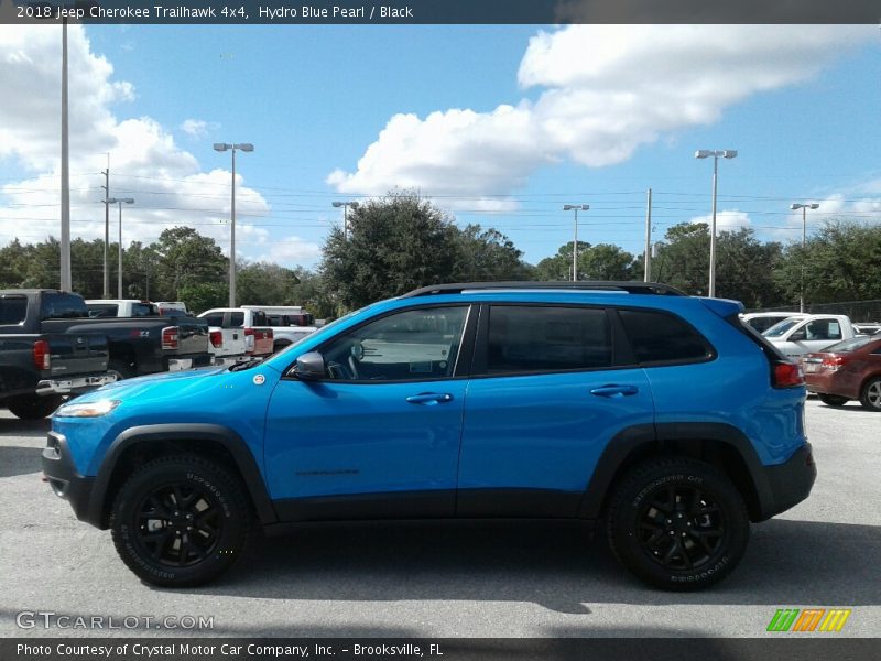 Hydro Blue Pearl / Black 2018 Jeep Cherokee Trailhawk 4x4