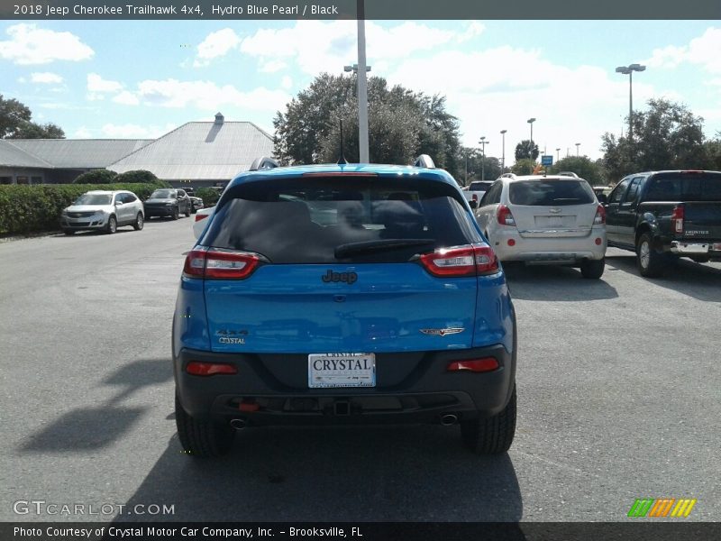 Hydro Blue Pearl / Black 2018 Jeep Cherokee Trailhawk 4x4
