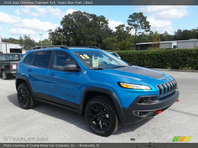 Hydro Blue Pearl / Black 2018 Jeep Cherokee Trailhawk 4x4