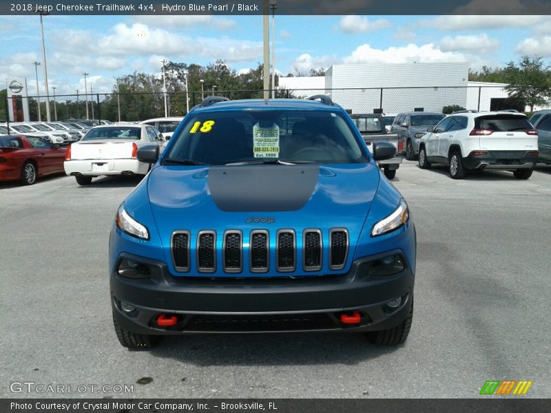 Hydro Blue Pearl / Black 2018 Jeep Cherokee Trailhawk 4x4