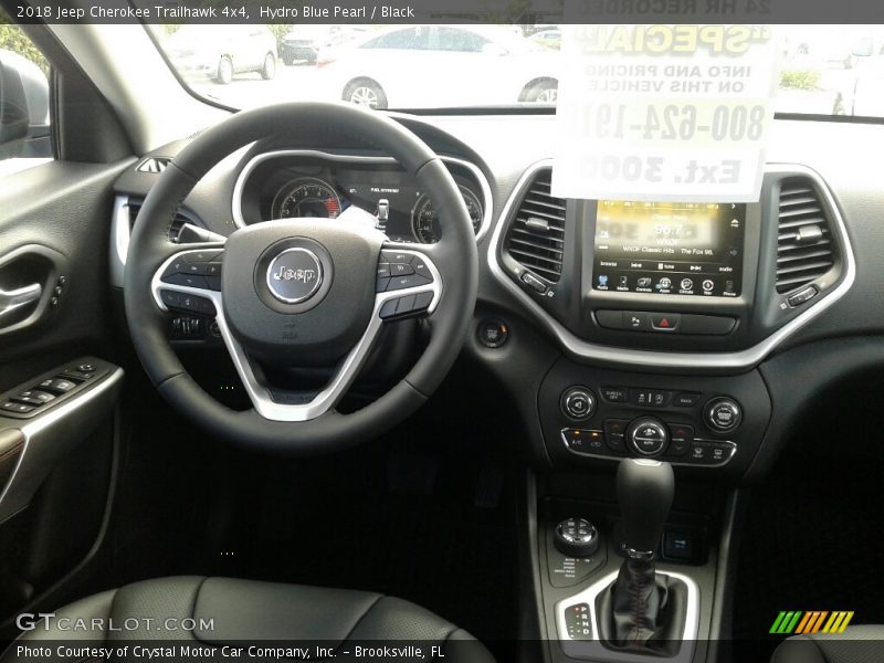 Hydro Blue Pearl / Black 2018 Jeep Cherokee Trailhawk 4x4