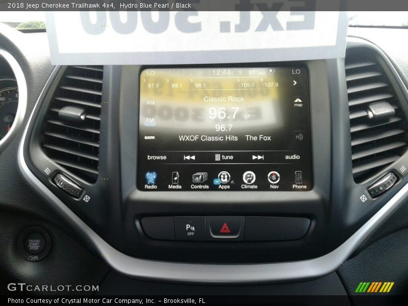 Hydro Blue Pearl / Black 2018 Jeep Cherokee Trailhawk 4x4