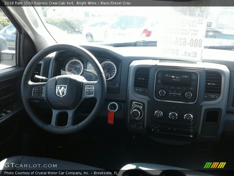 Bright White / Black/Diesel Gray 2018 Ram 1500 Express Crew Cab 4x4