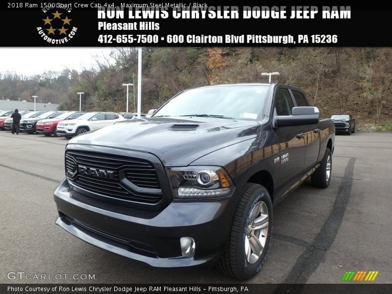 Maximum Steel Metallic / Black 2018 Ram 1500 Sport Crew Cab 4x4
