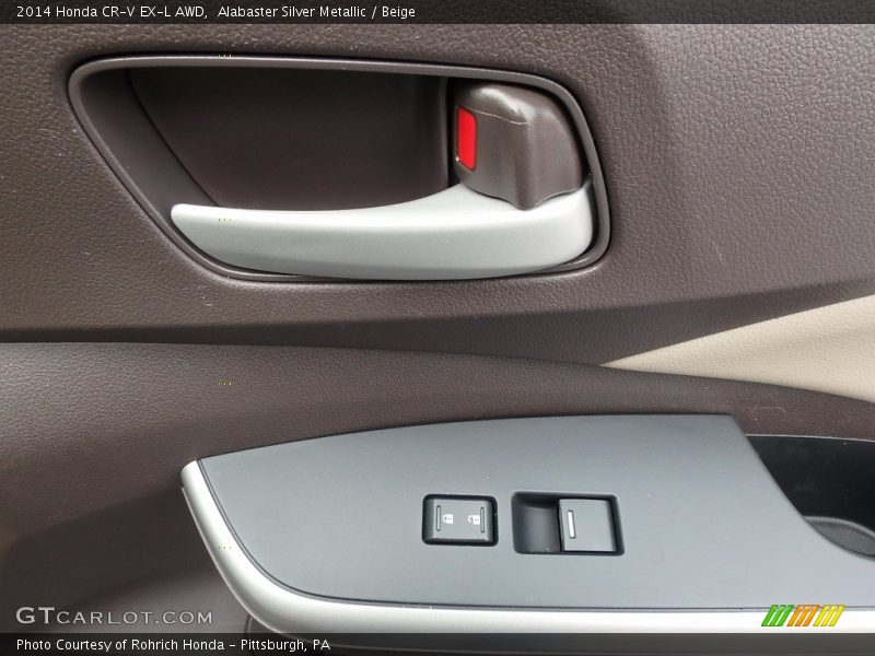 Alabaster Silver Metallic / Beige 2014 Honda CR-V EX-L AWD