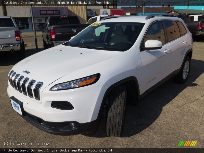 Bright White / Black/Light Frost Beige 2018 Jeep Cherokee Latitude 4x4