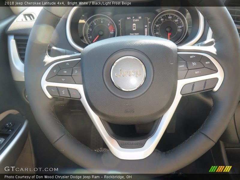 Bright White / Black/Light Frost Beige 2018 Jeep Cherokee Latitude 4x4