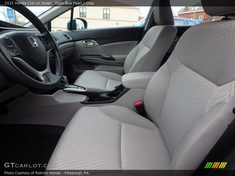 Dyno Blue Pearl / Gray 2015 Honda Civic LX Sedan
