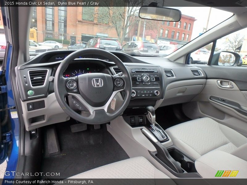 Dyno Blue Pearl / Gray 2015 Honda Civic LX Sedan