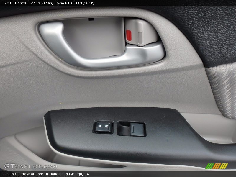 Dyno Blue Pearl / Gray 2015 Honda Civic LX Sedan