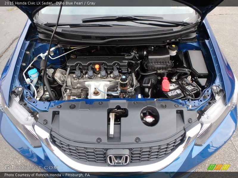 Dyno Blue Pearl / Gray 2015 Honda Civic LX Sedan