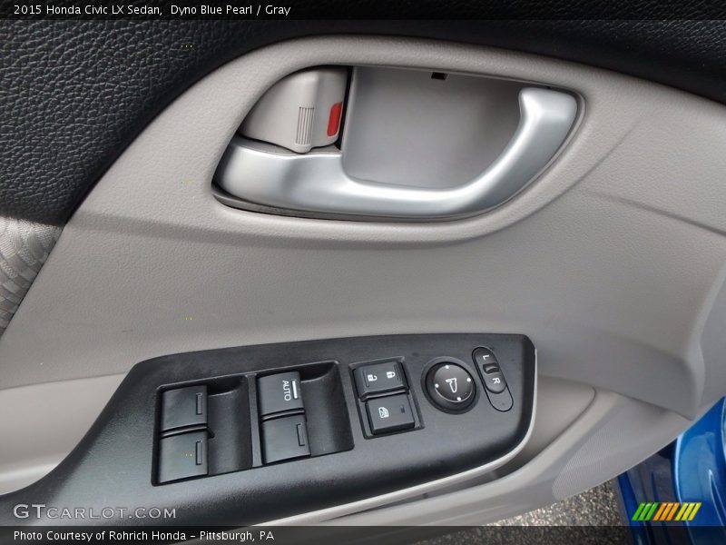 Dyno Blue Pearl / Gray 2015 Honda Civic LX Sedan