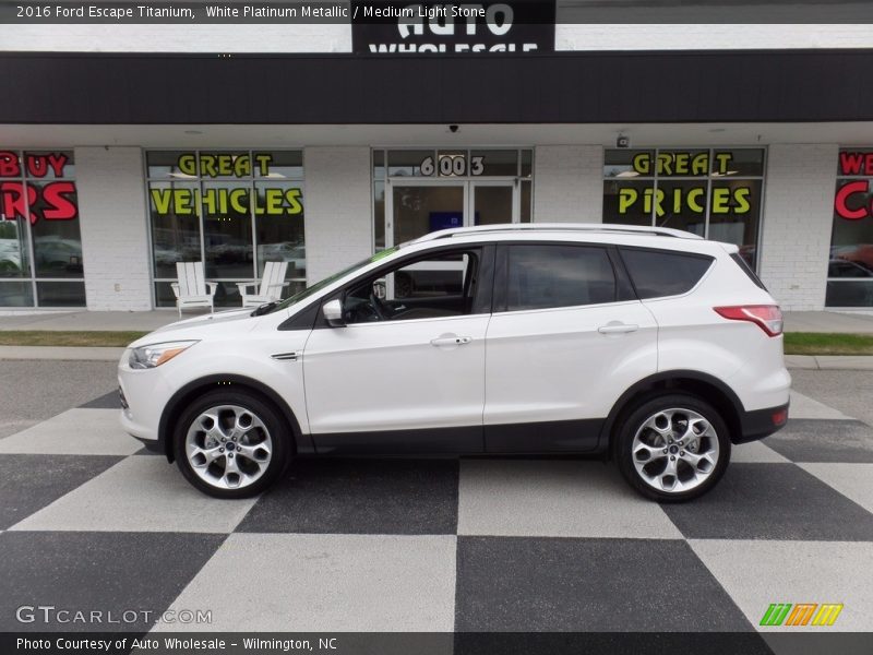 White Platinum Metallic / Medium Light Stone 2016 Ford Escape Titanium