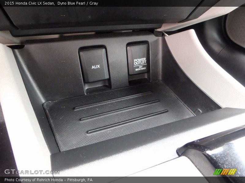 Dyno Blue Pearl / Gray 2015 Honda Civic LX Sedan